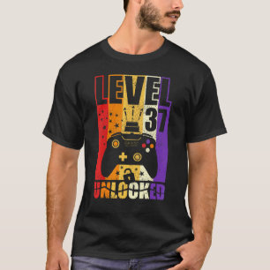 Camiseta Nivel de cumpleaños 37 desbloqueado Nivel de cumpl