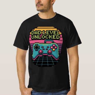 Camiseta NIVEL DE DAD DESBLOQUEADO - Edición de Píxel Gamer
