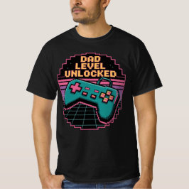 Camiseta NIVEL DE DAD DESBLOQUEADO - Trofeo de logros Pixel