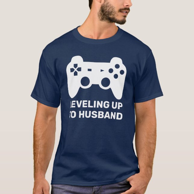 Camiseta Nivel de Esposo | Novio Jugador Divertido (Anverso)