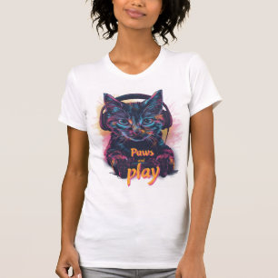 Camiseta Nivel de gatos de jugador arriba