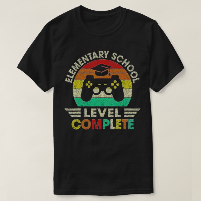 Camiseta Nivel de graduación de la escuela primaria Vídeo c (Diseño del anverso)