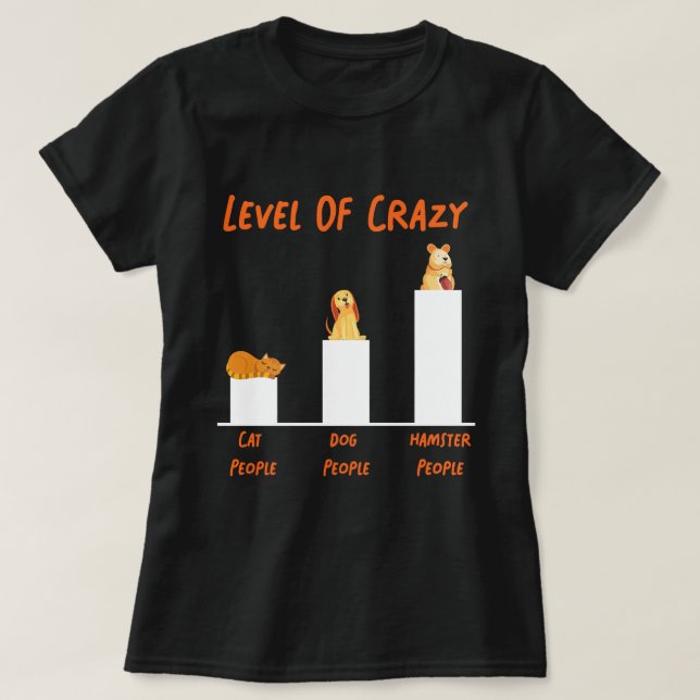 Camiseta Nivel De Hámster De Gato Loco Gente Perro (Diseño del anverso)