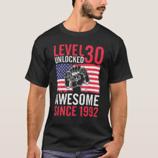 Camiseta Nivel de juego de cumpleaños 30 años de edad desbl