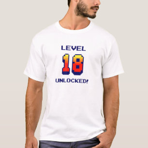 Camiseta Nivel de juego retro 18 desbloqueado 18 años
