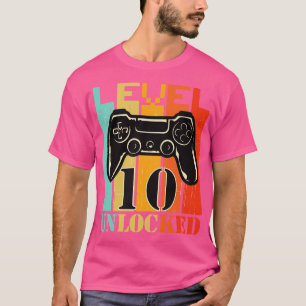 Camiseta Nivel de jugador de juegos de 10 años desbloqueado