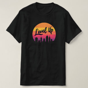 CAMISETA NIVEL DE LA CIUDAD SKYLINE RETRO SUNSET
