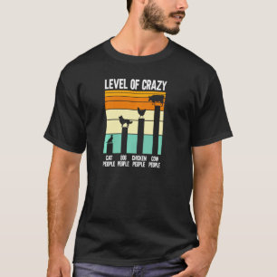 Camiseta Nivel De Loco Gato Gente Perro Vaca Gente Fa