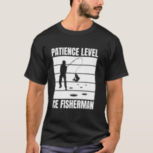 Camiseta Nivel de paciencia pescador de hielo pesca en hiel