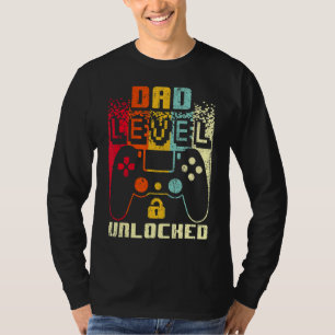 Camiseta Nivel de Papá Desbloqueado Nuevo Padre Embarazo An