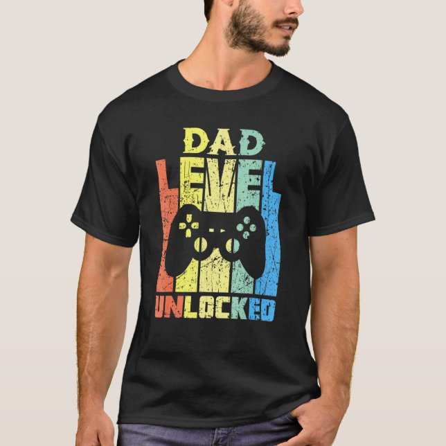 Camiseta Nivel De Papá Desbloqueado Pronto Para Ser El Emba (Anverso)