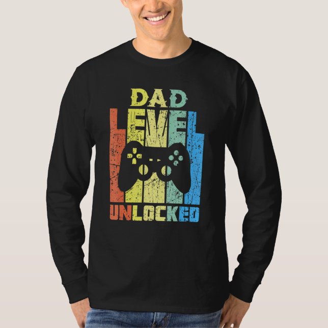 Camiseta Nivel De Papá Desbloqueado Pronto Para Ser El Emba (Anverso)