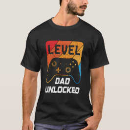 Camiseta Nivel de papá desbloqueado retro y cosecha