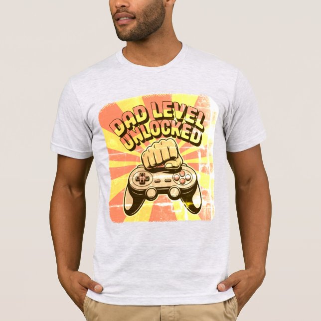 Camiseta "Nivel de papá desbloqueado - Tee de puño de jugad (Anverso)