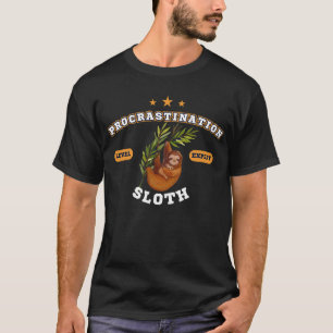 Camiseta nivel de procrastinación: perezoso experto