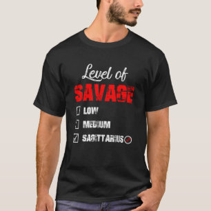 Camiseta Nivel de salvaje Sagittarius Horoscope Feliz Nacim