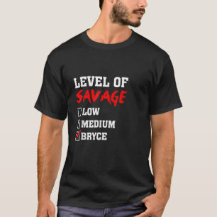 Camiseta Nivel de Savage Bryce Funny Novedad Mens Personali