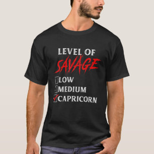 Camiseta Nivel de Savage Capricorn Funny Zodiac Queen King