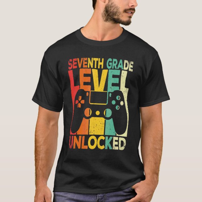 Camiseta Nivel de Séptimo Grado Desbloqueado Primer Día de  (Anverso)