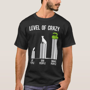 Camiseta Nivel De Serpiente De Personas Locos Gatos Perros