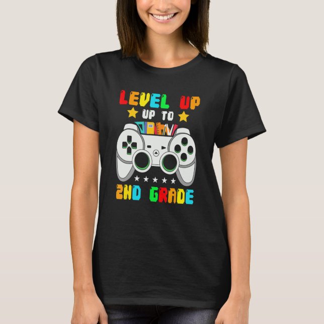 Camiseta Nivel de videojuego para niños de segundo grado de (Anverso)