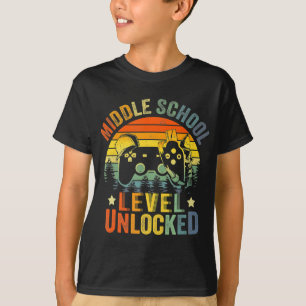 Camiseta Nivel de videojuegos Escuela secundaria desbloquea