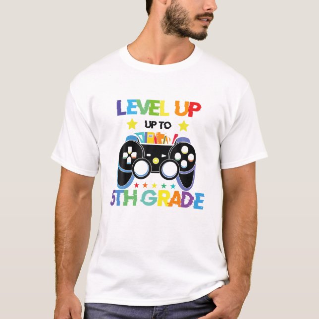 Camiseta Nivel De Videojuegos Hasta 5º Grado Equipo Quinto  (Anverso)