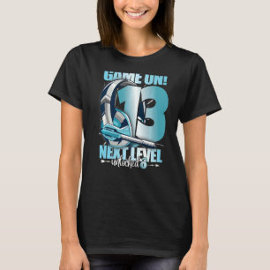Camiseta Nivel Desbloqueado 13 cumpleaños 13 años Chica de