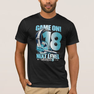 Camiseta Nivel Desbloqueado 18º cumpleaños 18 años Chica