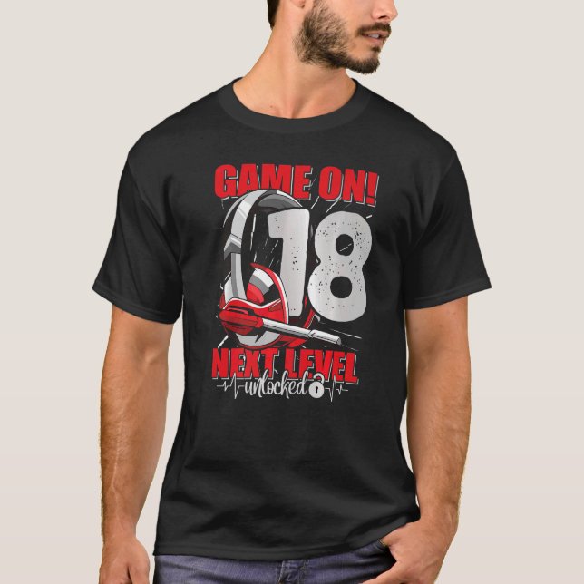 Camiseta Nivel Desbloqueado 18º cumpleaños 18 años Chica (Anverso)