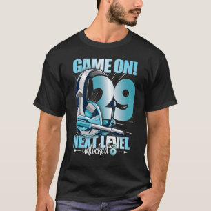 Camiseta Nivel Desbloqueado 29 cumpleaños 29 años hombre mu