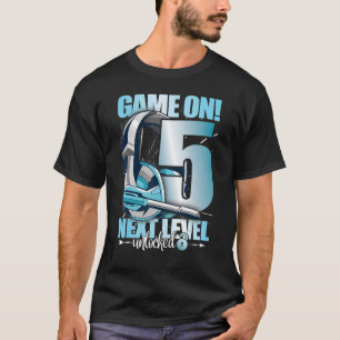 Camiseta Nivel Desbloqueado 5º cumpleaños 5 años Chica Gami