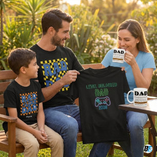 Camiseta Nivel Desbloqueado Papá 2026 Neon Gamer Embarazo A