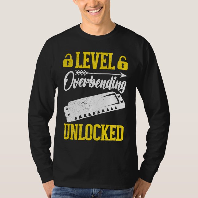Camiseta Nivel Desbloqueado Tocador de Armónica con Sobrefl (Anverso)