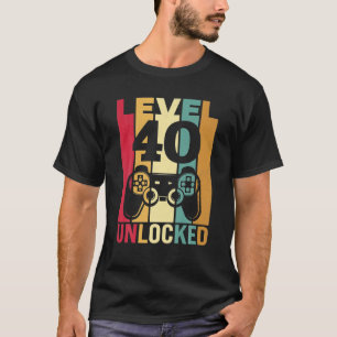 Camiseta Nivel divertido 40 desbloqueado Cumpleaños de él C