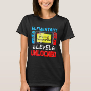 Camiseta Nivel Elemental Jugador Desbloqueado Primer Día De