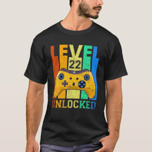 Camiseta Nivel Retro 22 Desbloqueados 22Nd Birthday Gaming 
