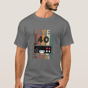 Camiseta Nivel Retro 40 Videojuego desbloqueado 40 Cumpleañ