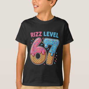 Camiseta Nivel Rizz 67 Slang Alfa Gen 67º Número Crema de H