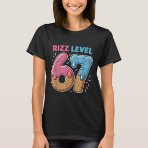 Camiseta Nivel Rizz 67 Slang Alfa Gen 67º Número Helado Cre