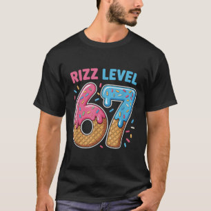 Camiseta Nivel Rizz 67 Slang Alfa Gen 67º Número Helado Cre