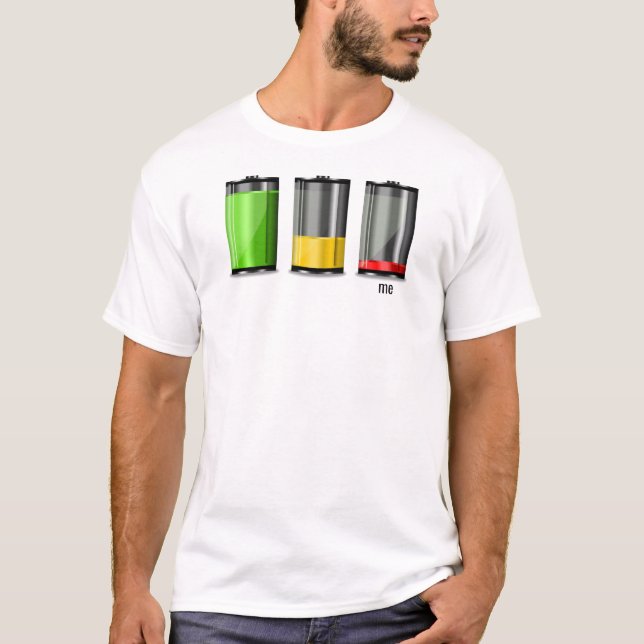 Camiseta Niveles de batería, yo bajo (Anverso)