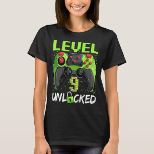 Camiseta Niveles de cumpleaños 9 años de edad de gamer boy