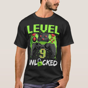 Camiseta Niveles de cumpleaños 9 años de edad de gamer boy 