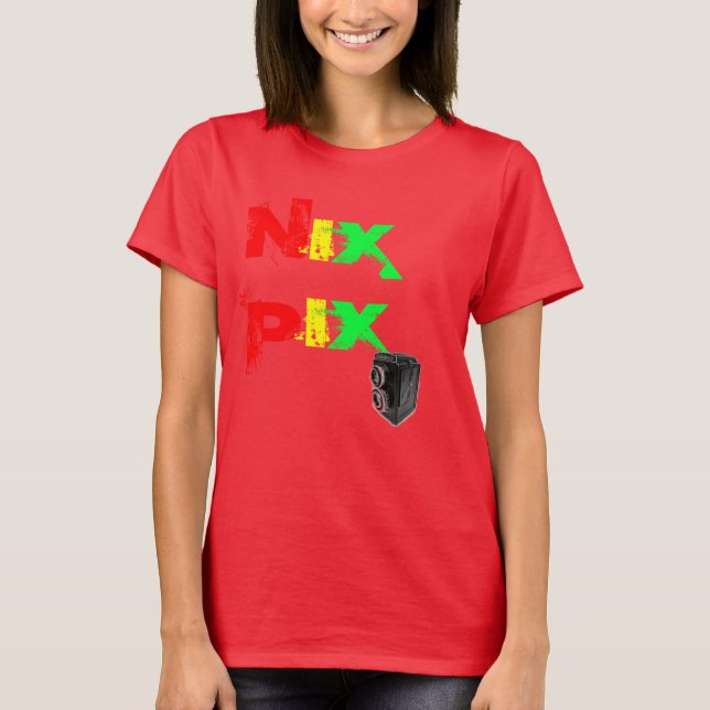 Camiseta NIX PIX  with vintage camera (Anverso)