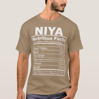 Camiseta Niya Nutrition FactsNiya Nombre cumpleaños 