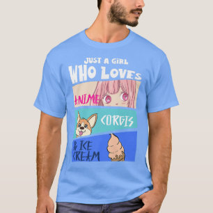 Camiseta Niza Corgi Perro Lover Tshirt Corgi Anime Y Ice Cr