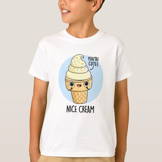Camiseta Niza Crema Graciosa Ice Cream Pun (Anverso)