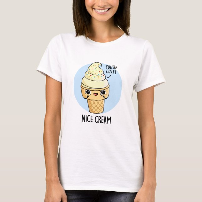 Camiseta Niza Crema Graciosa Ice Cream Pun (Anverso)