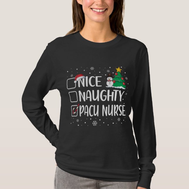 Camiseta Niza Navidades graciosos de enfermería de Pacu Paj (Anverso)